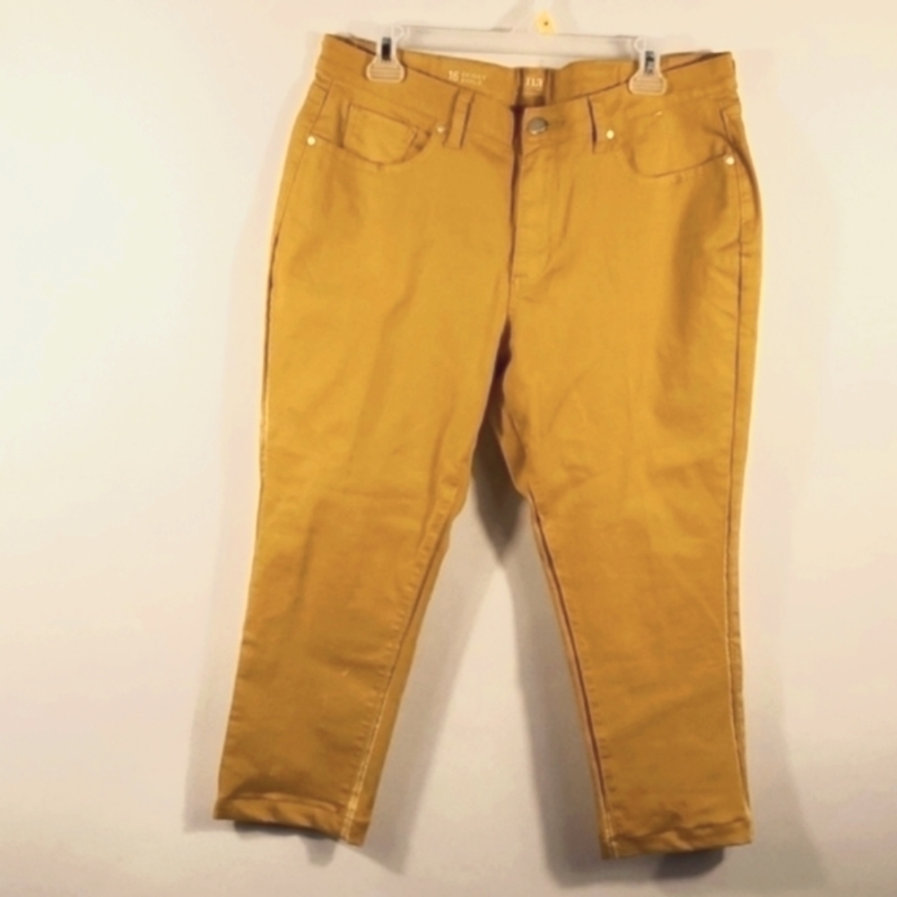 A.n.a Skinny Ankle Jeans Mustard Yellow Size 16 Plus Stretch Pants